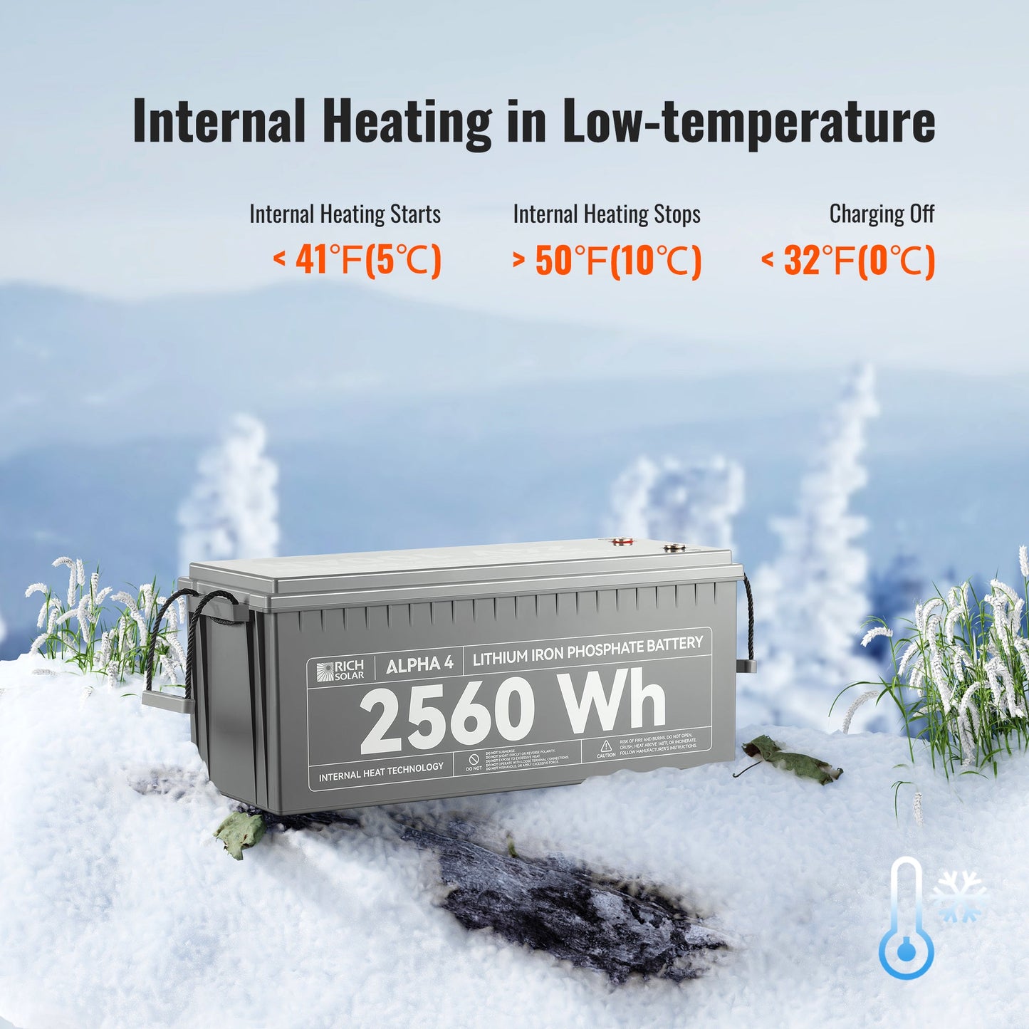 Rich Solar 4 | 24V 100Ah LiFePO4 Battery | Powerful 24V Lithium Battery for RVs, Trailers, Vans, Boats, Off-Grid | 5,000 Lifetime Cycles | Bluetooth and Internal Heat Technology - RS-B241S