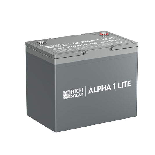 Rich Solar 1 LITE | 12V 100Ah LiFePO4 Battery | Lightweight 12V Lithium Battery for RVs, Trailers, Vans, Boats, Off-Grid | 4,000 Lifetime Cycles | Best Value - RS-B12100