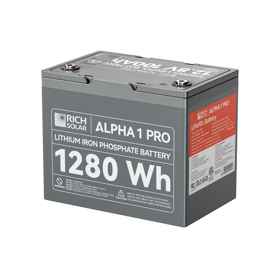 Rich Solar 1 PRO | 12V 100Ah LiFePO4 Battery | Premium 12V Lithium Battery for Off-Grid, RVs, Boats | 7,000 Lifetime Cycles | - RS-B121SP