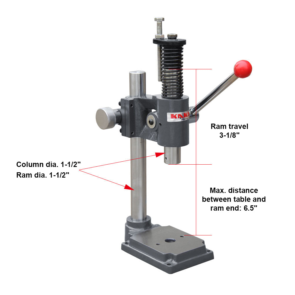 KAKA Industrial AP-2S Arbor Press, Adjust Press Height Jewelry Tools, Solid Construction, Easy Operation 2 Tons Arbor Press
