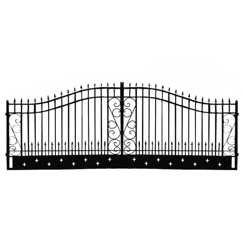 Chery Industrial [AS-IS] 20ft Dual Swing Wrought Iron Gate, Star Design -D_II000071