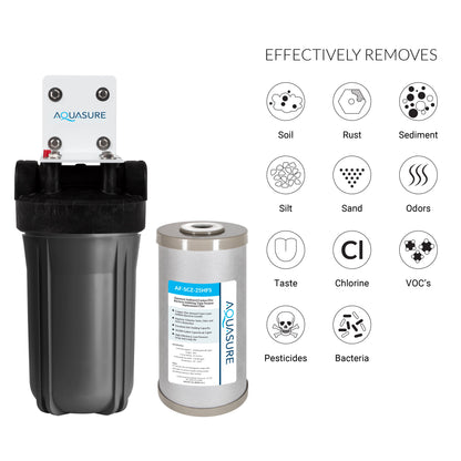 Aquasure Elite | Whole House Water Filter Bundle with 48,000 Grains Softener w/ Fine Mesh Resin, 75 GPD Reverse Osmosis System & Triple Purpose Pre-Filter - AS-WHF48FM