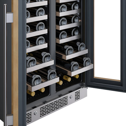 Avallon 24 Inch Wide 42 Bottle Capacity French Door Wine Cooler with LED Lighting - AWC242FDPRG