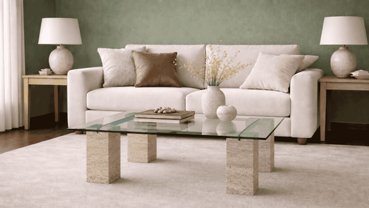 Lovecup  Cylindrical Leg Travertine Coffee Table - EMILYORTASEHPA