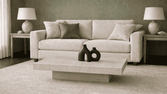Lovecup  Larella - Travertine Rectangular Base Coffee Table - LARELLAORTASEHPA
