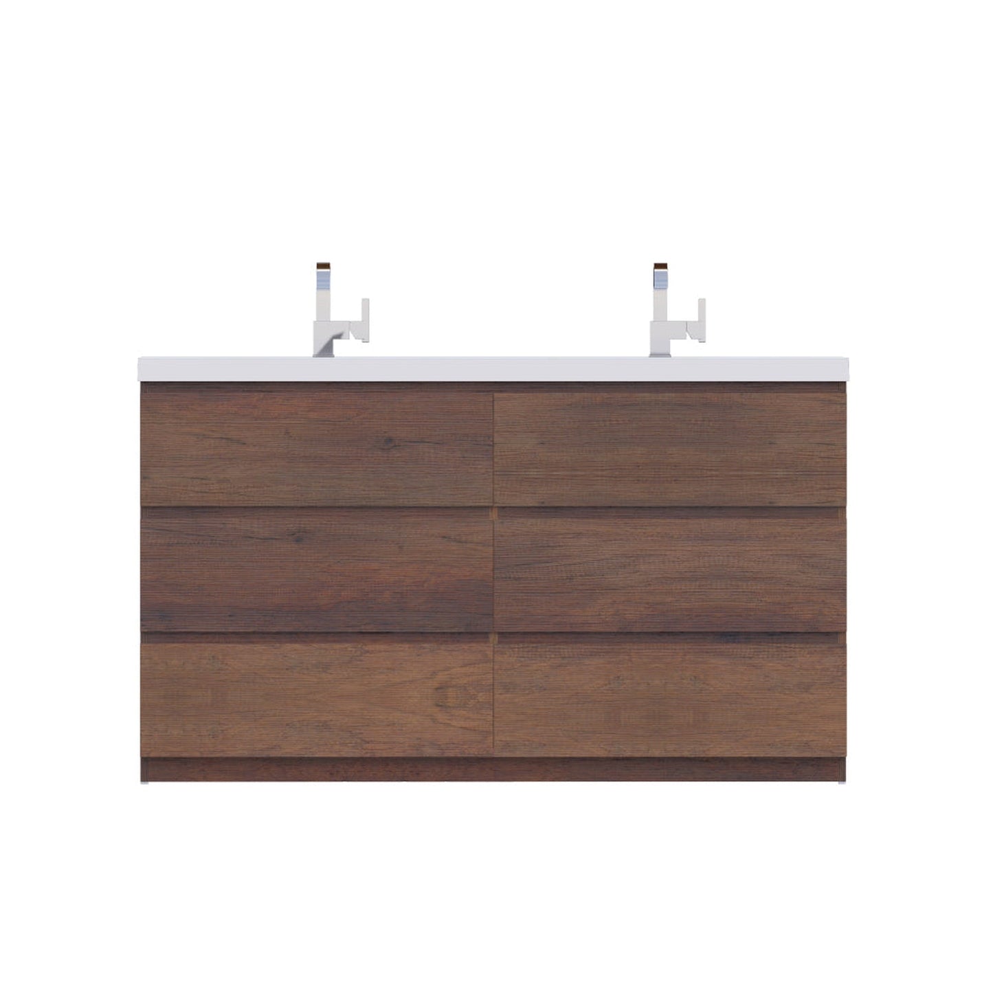 Alya Bath Paterno 48" Single Rosewood Modern Freestanding  Bathroom Vanity With Acrylic Top and Integrated Sink - AB-MOA48-RW