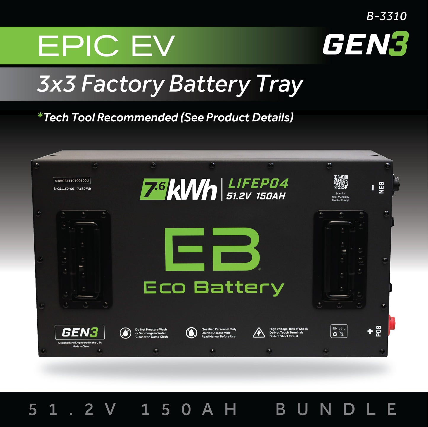Eco Battery 51V 105Ah Skinny Battery Bundle / Gorilla - B-3571