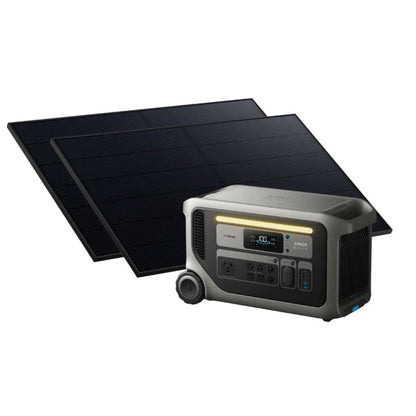 Aurora Generators  SOLIX F3000 Power Station + 2x410W Rigid Solar Panels Bundle - B178211D