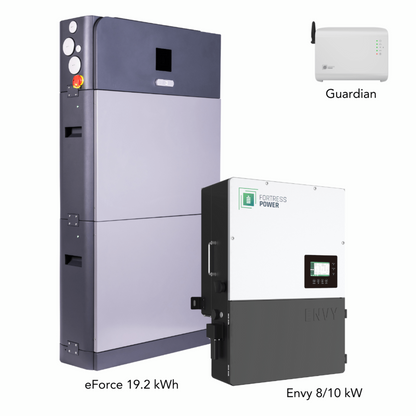 Aims Power Hybrid Power Kit | 8kW 120/240 Output 48VDC - 28.8kWh System Bundle | Envy8 Hybrid Inverter + eForce 28.8 Stackable Lithium Battery | Guardian Battery Monitor - Envy8+eForce28.8+Guardian