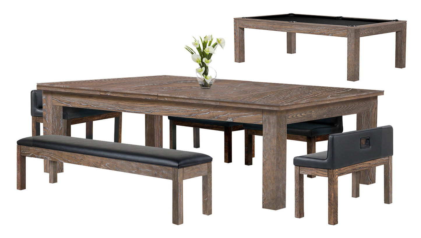 Baylor 7 Ft Pool Table Dining Collection - Rustic Series