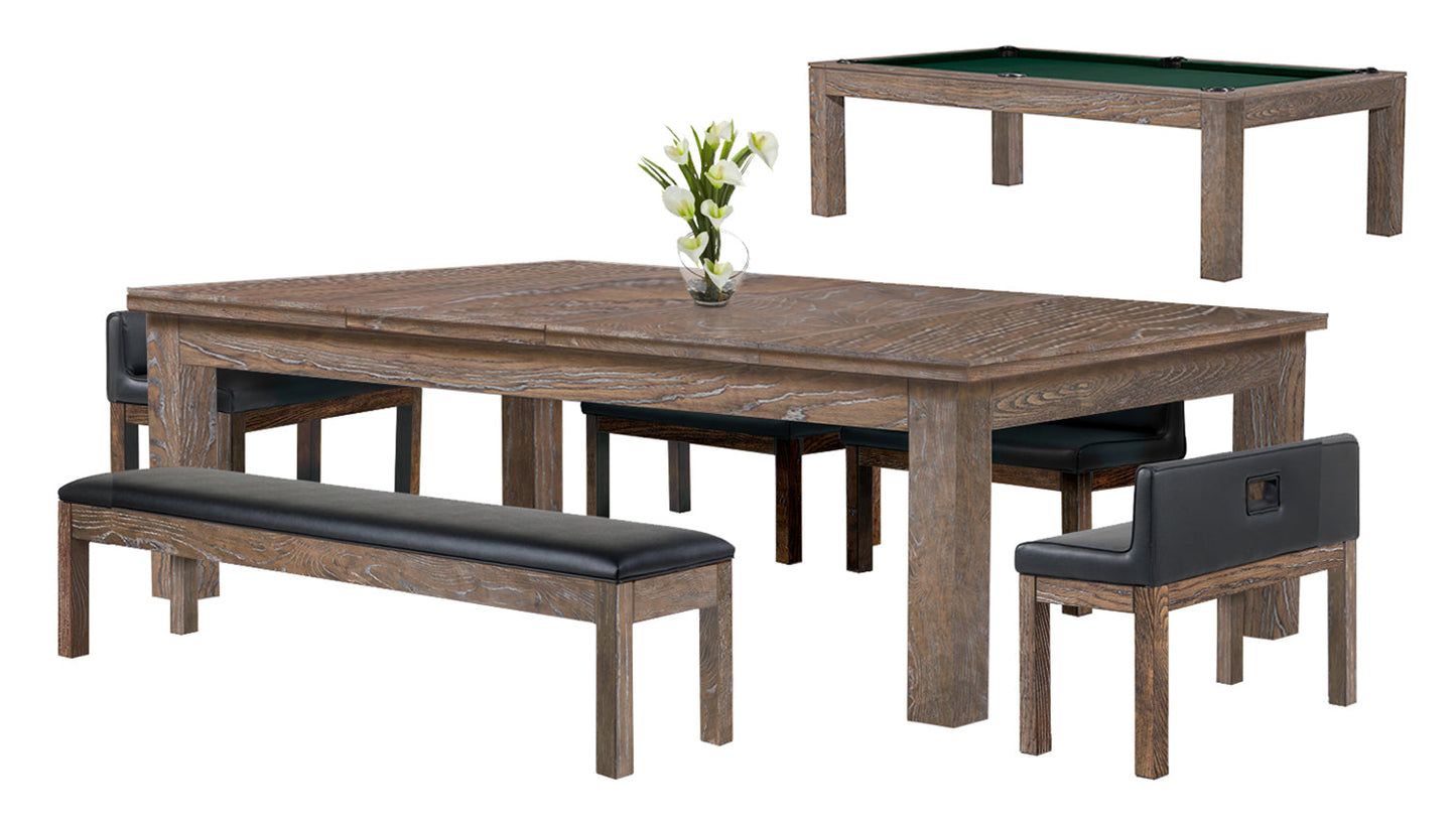 Baylor 7 Ft Pool Table Dining Collection - Rustic Series