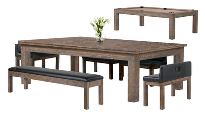 Baylor 7 Ft Pool Table Dining Collection - Rustic Series