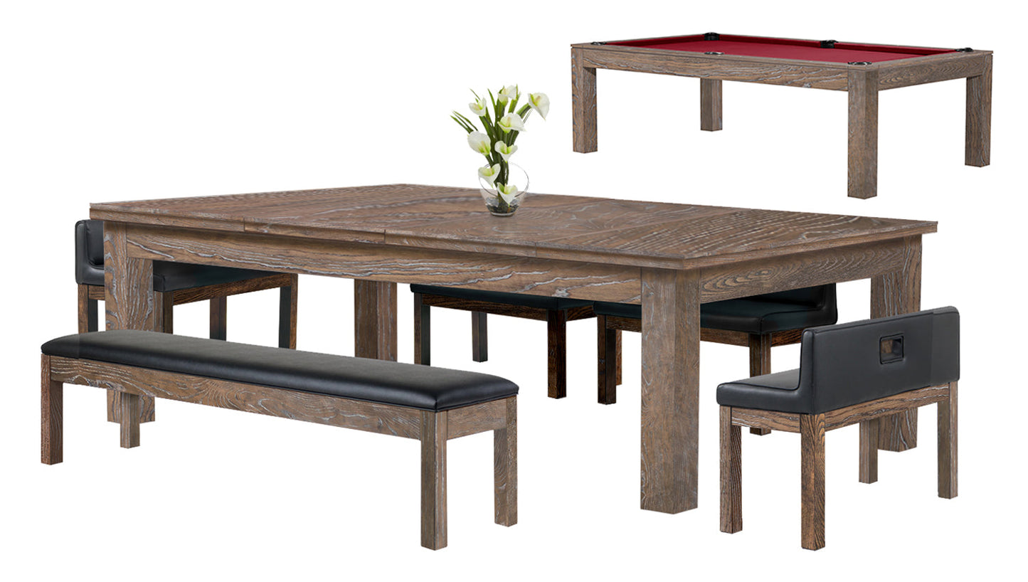 Baylor 7 Ft Pool Table Dining Collection - Rustic Series