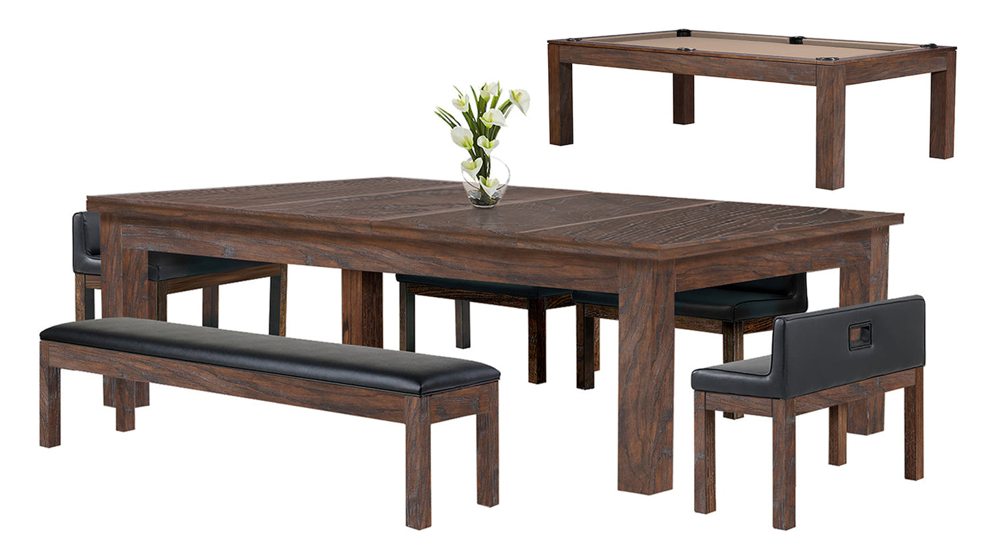 Baylor 7 Ft Pool Table Dining Collection - Rustic Series