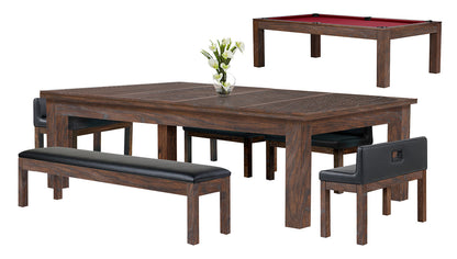 Baylor 7 Ft Pool Table Dining Collection - Rustic Series
