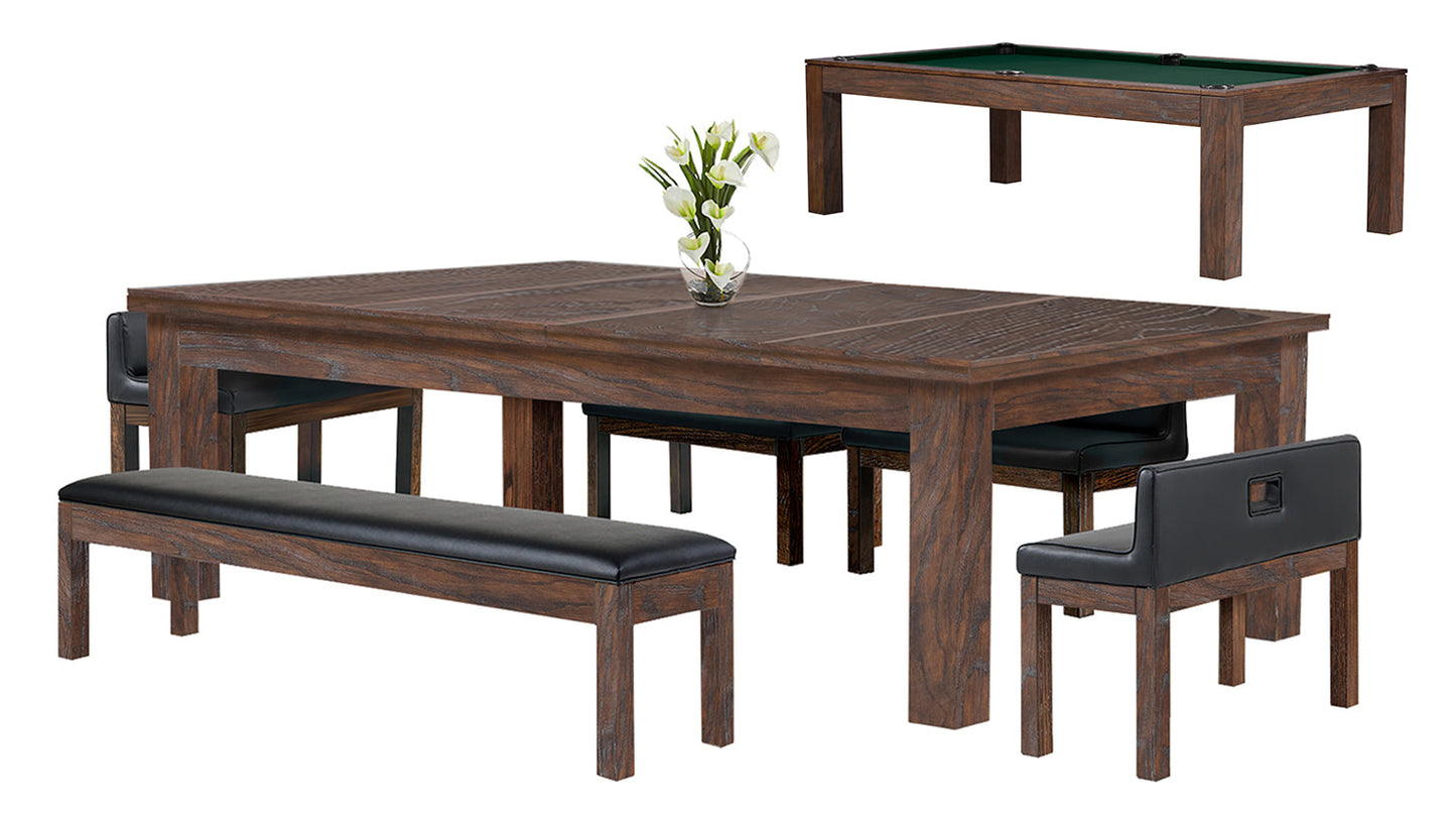 Baylor 7 Ft Pool Table Dining Collection - Rustic Series