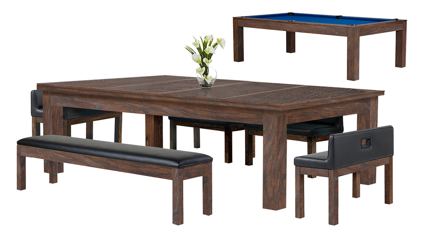 Baylor 7 Ft Pool Table Dining Collection - Rustic Series