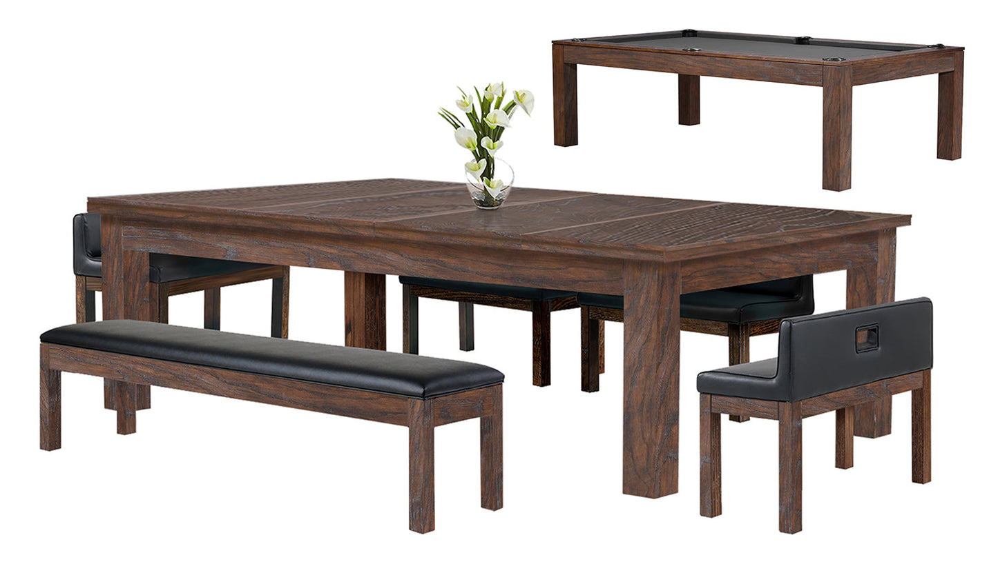 Baylor 7 Ft Pool Table Dining Collection - Rustic Series