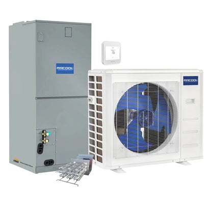 MRCOOL Hyper Heat 2nd Gen 24K BTU, 2 Ton, 18.3 SEER2 Heat Pump Condenser and Ducted Air Handler with 10kW Heat Kit - C24HP230BL00H10