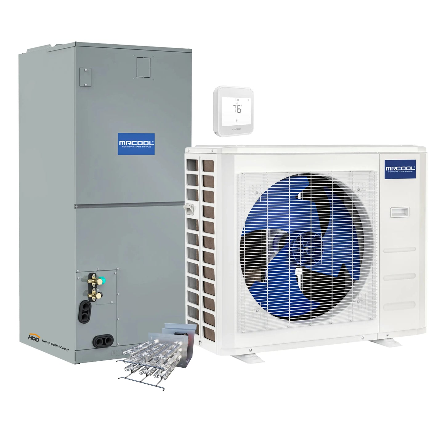 MRCOOL Hyper Heat 2nd Gen 24K BTU, 2 Ton, 18.3 SEER2 Heat Pump Condenser and Ducted Air Handler with 5kW Heat Kit  - C24HP230BL00H05