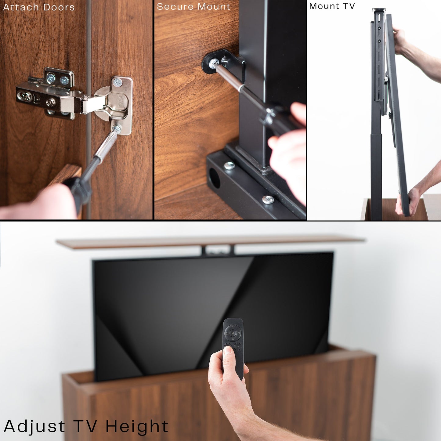 VIVO TV Lift Cabinet with Motorized Stand - 32" to 65" Screens - CASE-KIT-EUP1WN