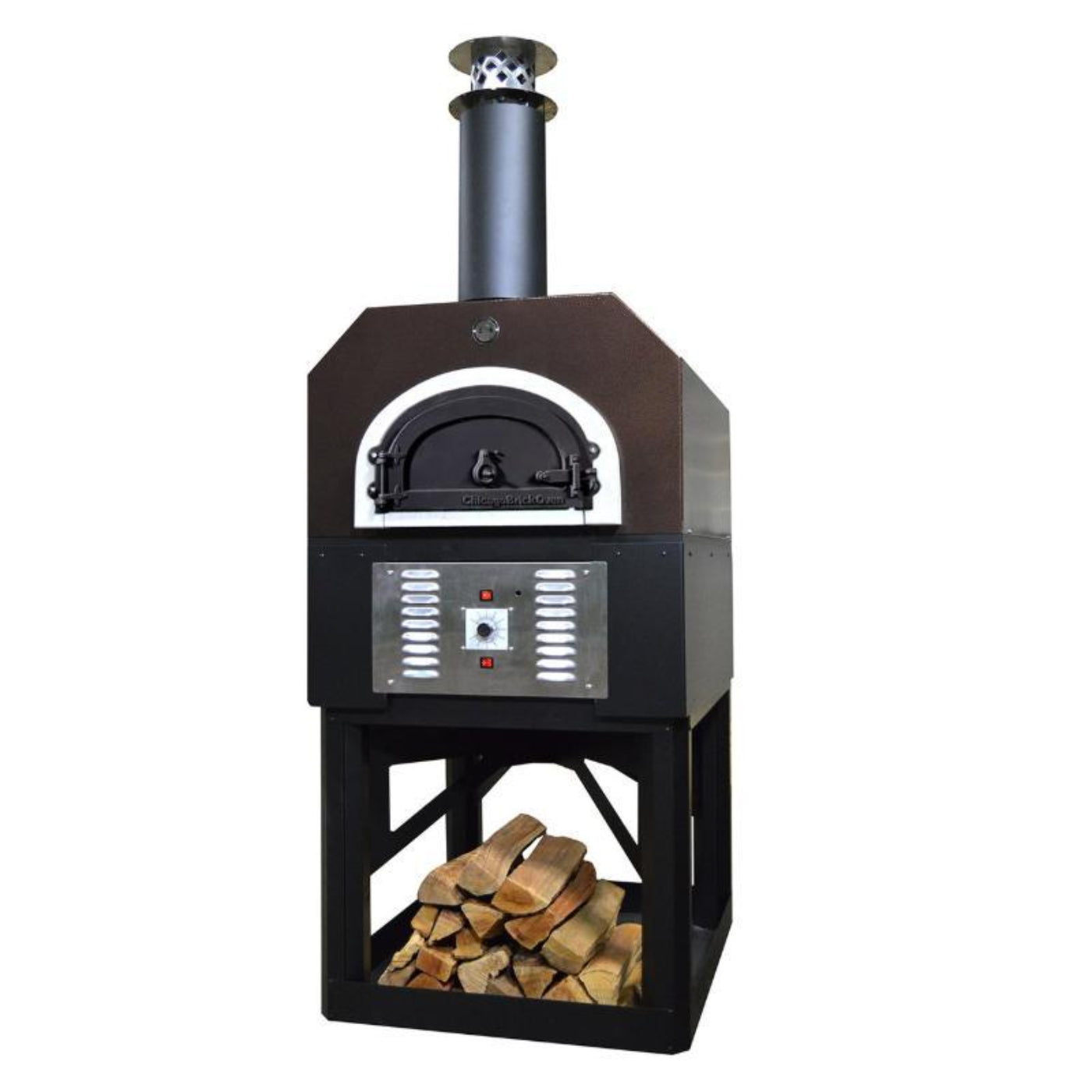 Chicago Brick Oven 750 Gas and Wood Oven w/Stand - CBO-O-STD-750-HYB-NG-CV