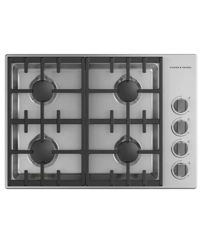 Fisher Paykel 30" Series 7 4 Burner Gas Cooktop, Natural Gas Stainless Steel - CDV3304N