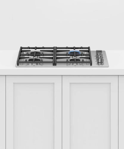 Fisher Paykel 30" Series 7 4 Burner Gas Cooktop, Natural Gas Stainless Steel - CDV3304N