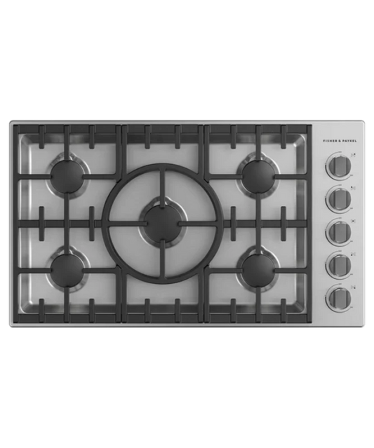 Fisher Paykel 36" Series 7 5 Burner Gas Cooktop, Natural Gas Stainless Steel - CDV3365N
