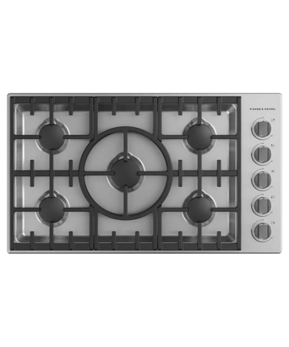 Fisher Paykel 36" Series 7 5 Burner Gas Cooktop, Natural Gas Stainless Steel - CDV3365N