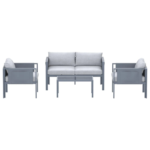 Deko Living 4 Piece Seating Outdoor Gray Sofa and Table Set  - COP30014