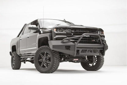 Fab Fours CS16-R3862-1 Chevy Silverado 1500 2016-2018 Black Steel Elite Front Bumper Pre-Runner Guard with Tow Hooks