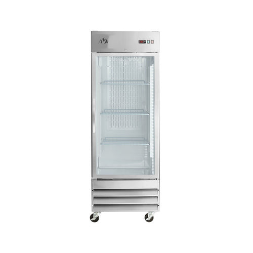 Chef AAA ,Commercial 29" Reach-In Refrigerator Stainless Steel Glass Door 23 cu.ft. - SS-1R-G-HC