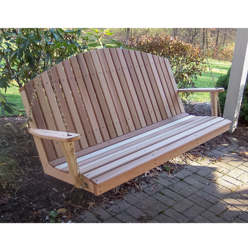 Creekvine Designs Cedar Mountaintop Fanback Porch Swing - WF1990-2CVD