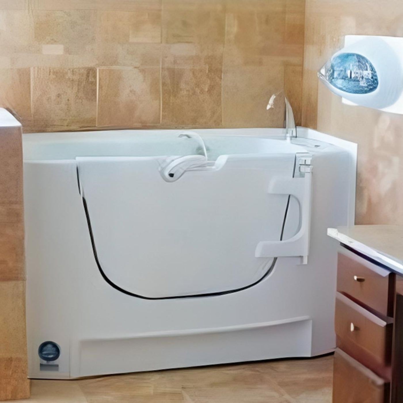 Drive Medical Walk-In Bathtub Blue Spring Bathing System  - DMM-DBBLUE1000
