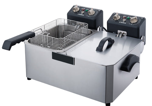 Chef AAA - 14lb Two Basket Electric Countertop Deep Fryer - TCF7ED