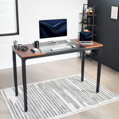 VIVO Dark Walnut / Black 71" x 30" Quad Motor Electric 4-Leg Desk - DESK-KIT-F10BD