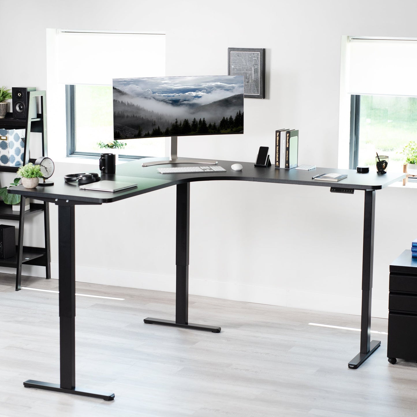 VIVO Electric Multi Motor Corner Frame with Memory Controller - DESK-V123EB