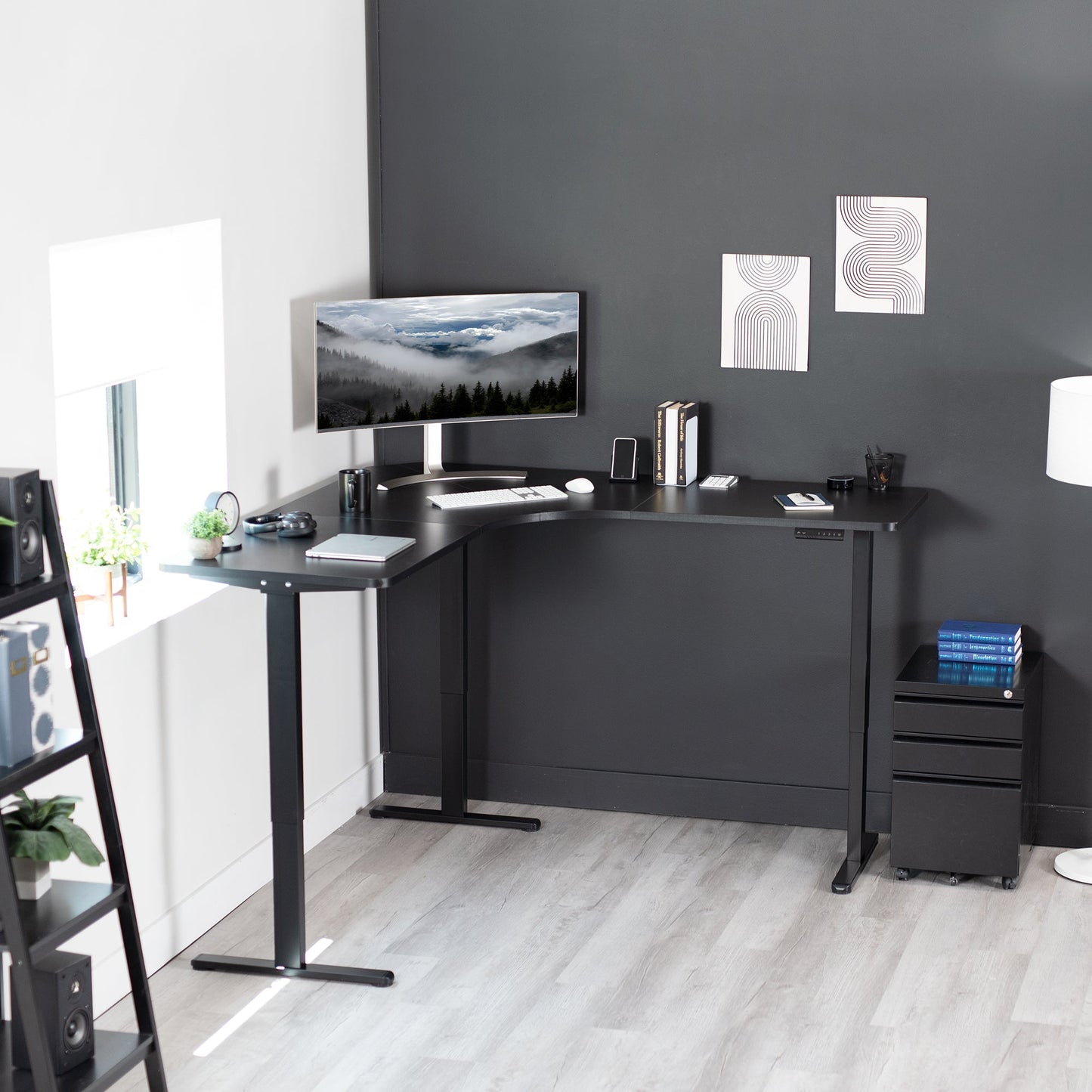 VIVO Electric Multi Motor Corner Frame with Memory Controller - DESK-V123EB