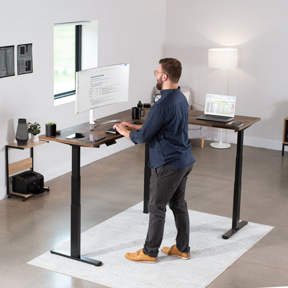 VIVO Electric Multi Motor Corner Desk Frame with Memory Controller - DESK-V130EB