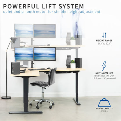 VIVO Electric Multi Motor Corner  Frame with Touch Screen Memory Controller - DESK-V133E