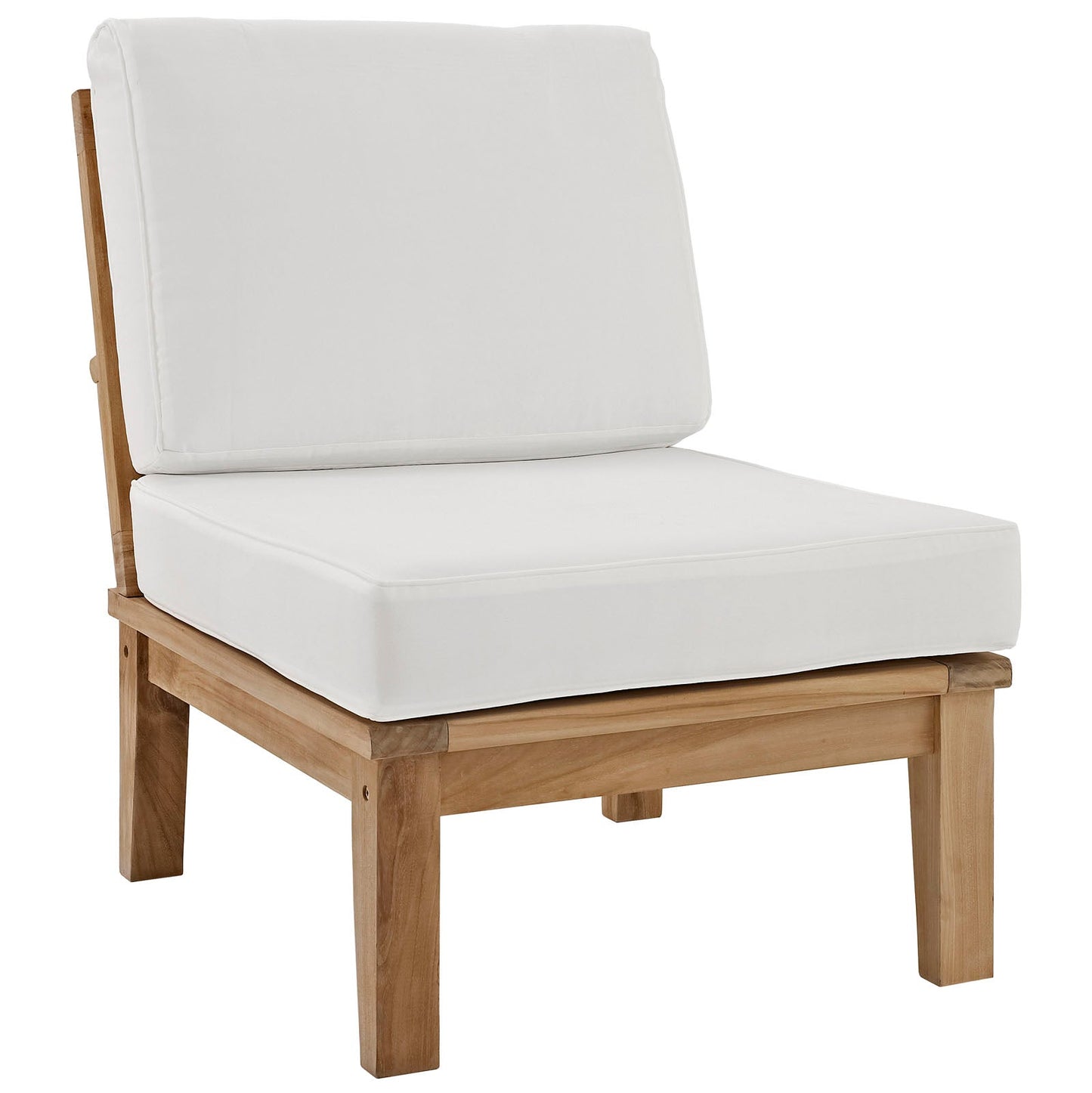 Modway Furniture Marina Armless Outdoor Patio Teak Sofa - EEI-1150-NAT-GRY-SET