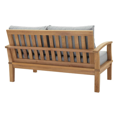 Modway Furniture Marina 4 Piece Outdoor Patio Teak Set by Modway – EEI-1469-NAT-GRY-SET
