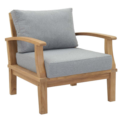 Modway Furniture Marina 6 Piece Outdoor Patio Teak Set by Modway - EEI-1816-NAT-GRY-SET