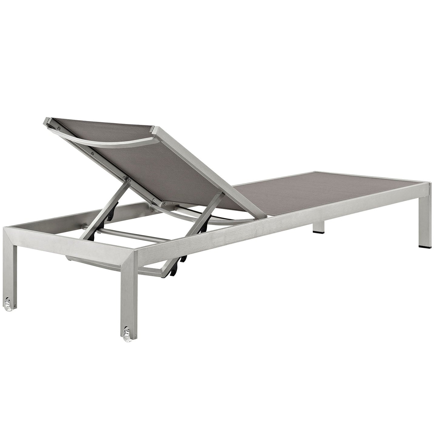 Modway Furniture Shore Outdoor Patio Aluminum Mesh Chaise - EEI-2249-SLV-BLK
