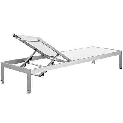 Modway Furniture Shore Outdoor Patio Aluminum Mesh Chaise - EEI-2249-SLV-BLK