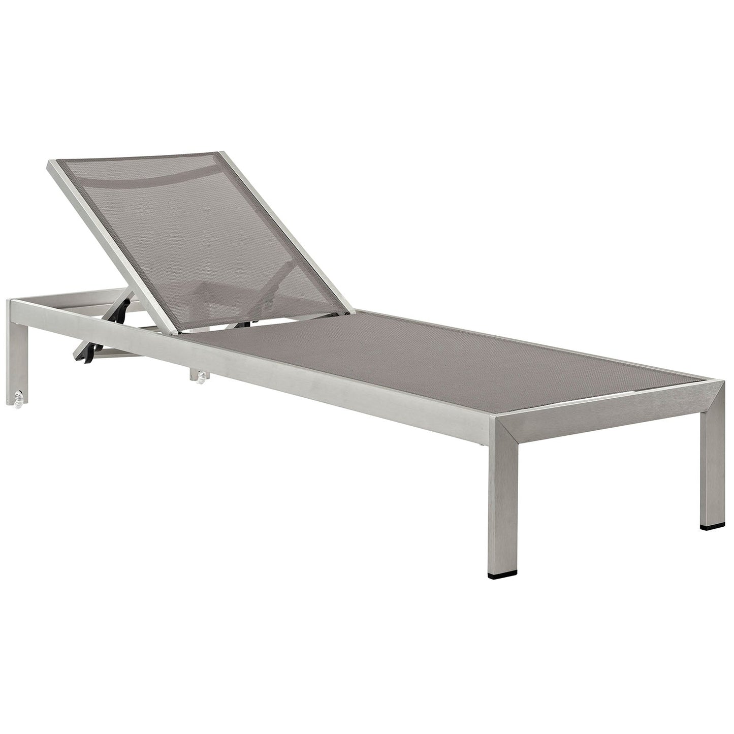 Modway Furniture Shore Chaise Outdoor Patio Aluminum Set of 2 – EEI-2472-SLV-BLK-SET