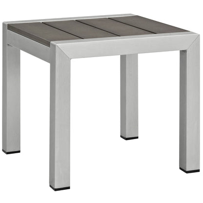Modway Furniture Shore 3 Piece Outdoor Patio Aluminum Set – EEI-2476-SLV-GRY-SET