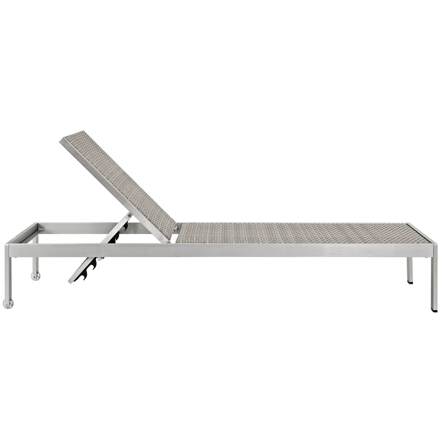 Modway Furniture Shore Chaise Outdoor Patio Aluminum Set of 4 – EEI-2478-SLV-GRY-SET
