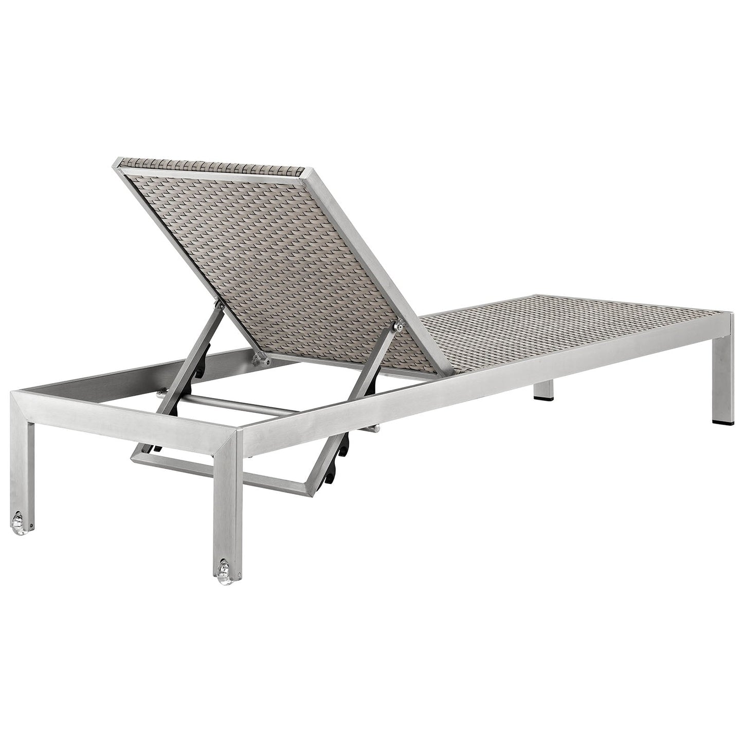 Modway Furniture Shore Chaise Outdoor Patio Aluminum Set of 6 – EEI-2479-SLV-GRY-SET